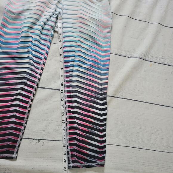 Athleta S Prism High-Rise Chaturanga Capri Leggings Multi-Color Stripe Athletic - Picture 6 of 9